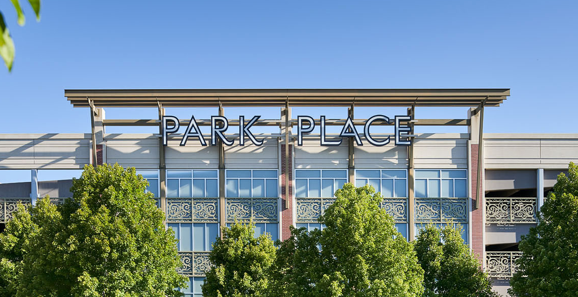 a large building with a sign that says park place.